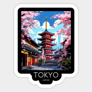 A Pop Art Travel Print of Tokyo Japan Sticker